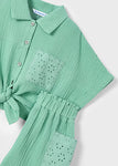 Mayoral - Muntkleurige set van short en hemdsblouse
