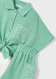 Mayoral - Muntkleurige set van short en hemdsblouse