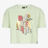 Indian Blue Jeans - Lichte pastelgroene cropped T-shirt 'magnefique'
