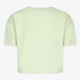 Indian Blue Jeans - Lichte pastelgroene cropped T-shirt 'magnefique'
