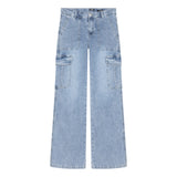 Indian Blue Jeans - Lichtblauwe jeansbroek met wijde pijpen