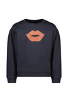 Like FLO - Donkerblauwe sweater met lippen