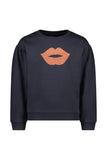Like FLO - Donkerblauwe sweater met lippen