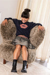 Like FLO - Donkerblauwe sweater met lippen