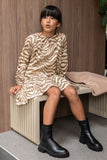 Like FLO - Beige jurk in zebraprint