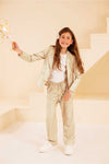 Like FLO - Champagnekleurige metallic blazer