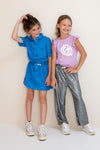 Like FLO - Blauw hemdsbloesje