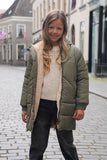 Like FLO - Omkeerbare jas in army look en zachte faux-fur