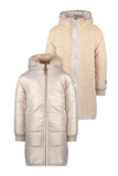 Like FLO - Omkeerbare jas in metallic gold en zacht faux-fur