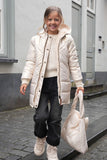 Like FLO - Omkeerbare jas in metallic gold en zacht faux-fur