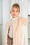 Like FLO - Beige T-shirt met lange mouw uit een ribstof