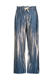 Like FLO - Blauwe metallic plissé broek