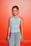 Indian Blue Jeans - Lichtblauwe top