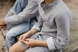 LEVV - Blauwe hemdsblouse