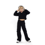 No Way Monday - Zwarte korte hoodie
