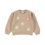 Dirkje - Beige trui met bloemen