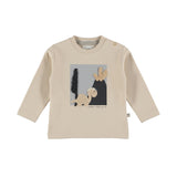 Dirkje - Beige T-shirt met lange mouwen