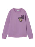Name it - Lila trui met 'love'
