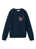 Name it - Donkerblauwe trui met 'love'