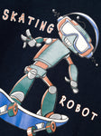 Name it - Donkerblauwe T-shirt met lange mouwen met 'skating robot'