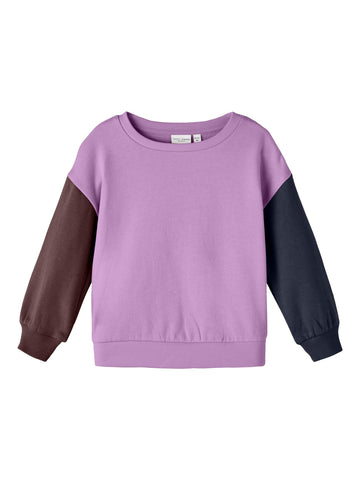 Name it - Lilakleurige sweater met verschillende mouwen (voor kleine meisjes)