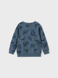 Name it - Blauwe sweater met dino's