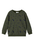 Name it - Kakikleurige sweater met een stoere print
