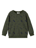 Name it - Kakikleurige sweater met een stoere print