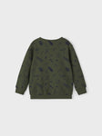 Name it - Kakikleurige sweater met een stoere print