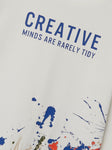 Name it - Witte T-shirt met lange mouwen 'Creative minds are rarely tidy'