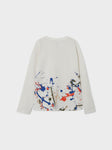 Name it - Witte T-shirt met lange mouwen 'Creative minds are rarely tidy'