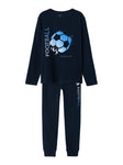Name it - Donkerblauwe voetbal pyjama