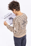 No way monday - Beige gestreepte sweater
