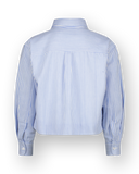 Raizzed - Blauw/wit gestreepte hemdsblouse