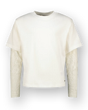 Raizzed - Witte blouse met kanten mouwen