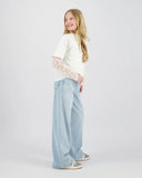 Raizzed - Witte blouse met kanten mouwen