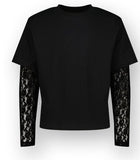Raizzed - Zwarte blouse met kanten mouwen