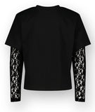 Raizzed - Zwarte blouse met kanten mouwen