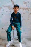 TYGO & vito - Donkerblauwe T-shirt met lange mouwen