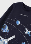 Mayoral - Donkerblauwe (glow in the dark) T-shirt met lange mouwen