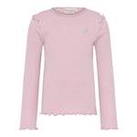 Brands4Kids/Minymo - Roze T-shirt met lange mouwen uit ribstof