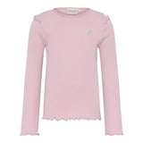 Brands4Kids/Minymo - Roze T-shirt met lange mouwen uit ribstof