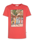 American Outfitters - Rood T-shirt met surfboarden