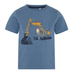 Brands4Kids/Minymo - Blauwe T-shirt met graafmachine
