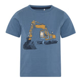 Brands4Kids/Minymo - Blauwe T-shirt met graafmachine
