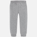 Fleece sporty trousers with drawstrings for boy - grey