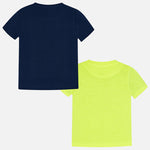 Mayoral Set 2 t-shirts blauw en geel
