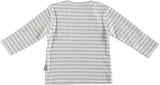 Bess - Beige/wit gestreepte T-shirt met lange mouwen