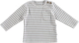 Bess - Beige/wit gestreepte T-shirt met lange mouwen