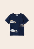 Mayoral - Donkerblauwe T-shirt met auto's